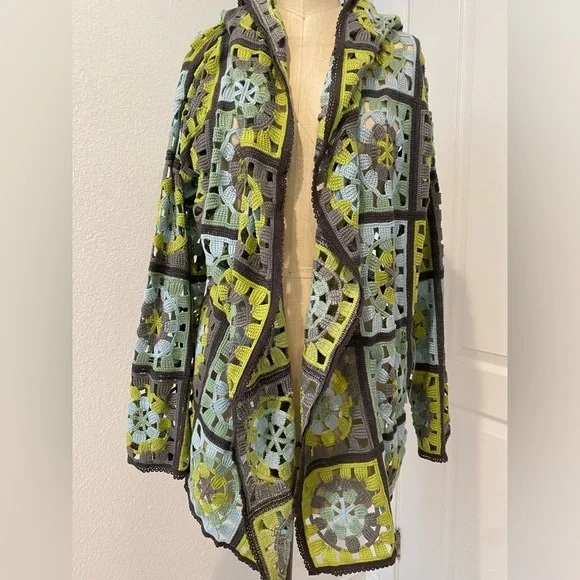 Johnny Was Fauna Crochet Cardigan In Multi - Picture 4 of 5